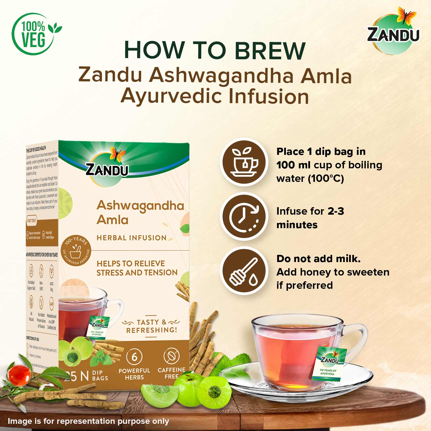 Caffeine-free Bedtime Tea - Ashwagandha Amla - Image 5