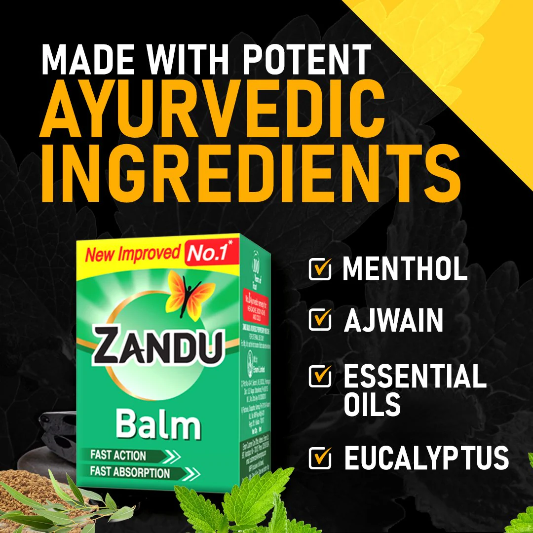 Zandu Balm Ointment (8ml Pack of 3) & Ashwa Gandha Caps (60 Units) - Image 3
