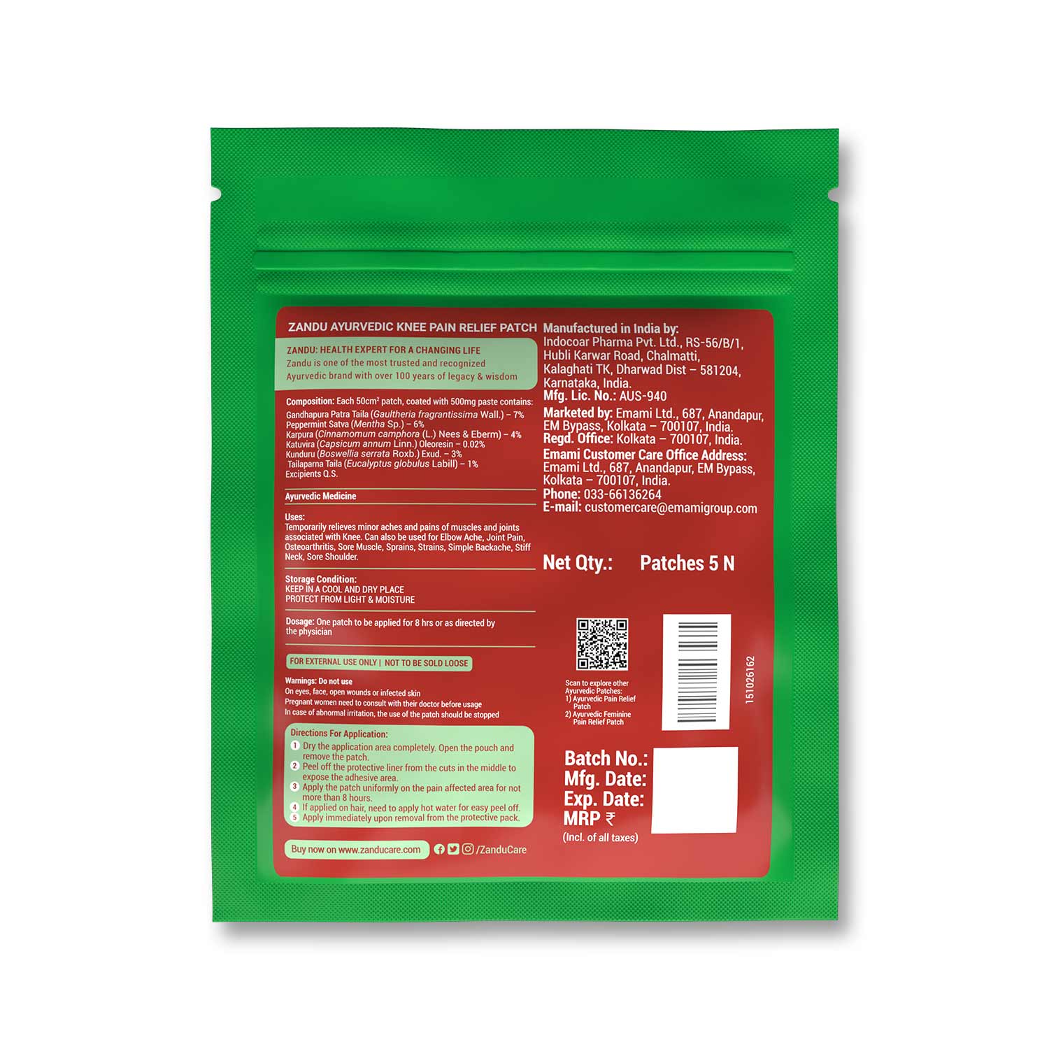 Zandu Knee Pain Relief Patch - Image 9